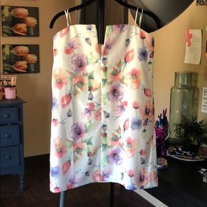 NWT Strapless Floral Mini Dress